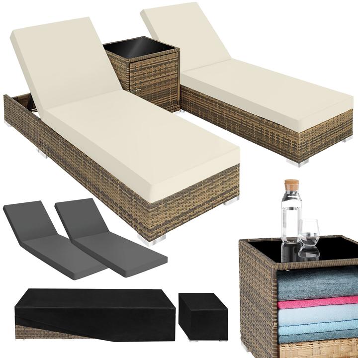 Actual product image tectake Sun loungers rattan (184 cm)