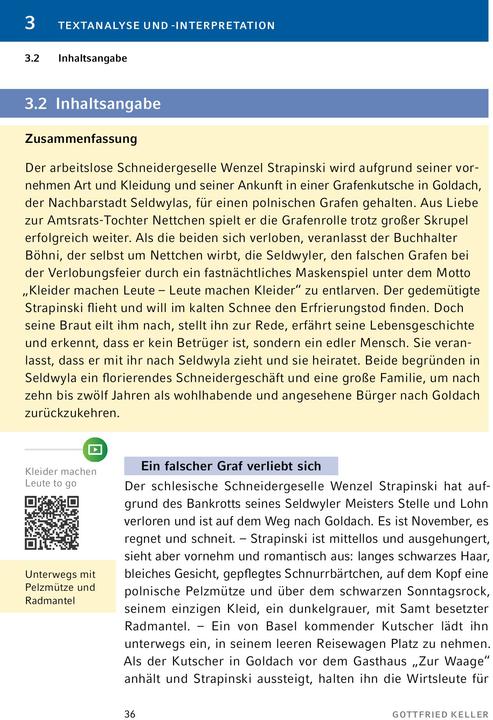 Immagine prodotto Kleider machen Leute von Gottfried Keller- Textanalyse und Interpretation (Tedesco, Cantina Gottfried, Daniel Rothenbühler, 2023)