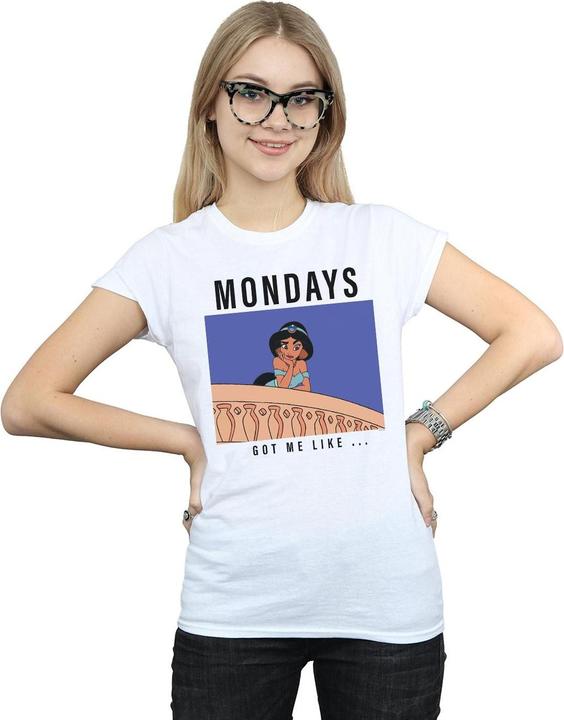 Actual product image Disney Princess Womens/Ladies Jasmine Mondays Got Me Like Cotton T-Shirt (XL)