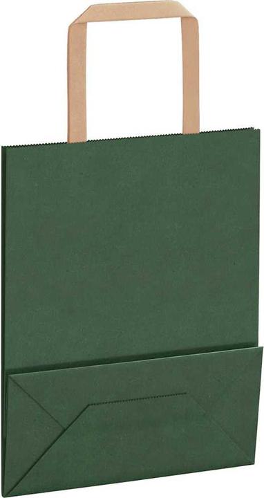 Produktbild VidaXL Kraftpapiertüten 250 Stk. mit Henkel Grün 18x8x22 cm Papiertüte (Geschenktüte, 250 x)