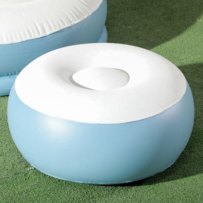 Immagine prodotto Swisshandel24 Poltrona gonfiabile Poltrona ad aria Poltrona da esterno, 125x100x87cm, bianco + blu
