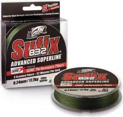Sufix 832 Braid 120m Low Vis Green (5.90 kg, 0.10 mm)