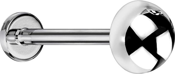 Produktbild Star Piercing Micro Threadless Labret silber mit Kuppel (ohne Messing, Titan G23)