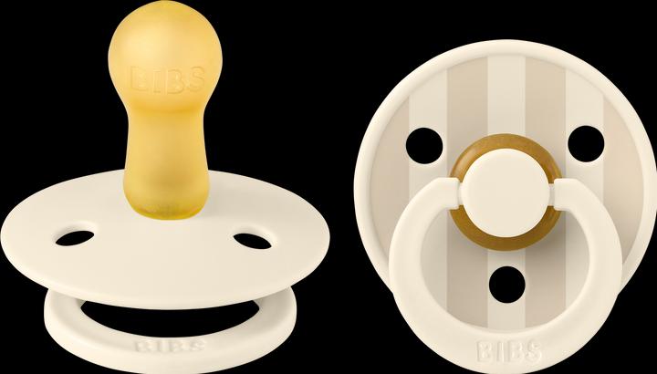 Bibs Sucette Studio Colour 2 PACK Latex Round 6-12m Pin Ivory Vanilla Mix (2 x, 6 - 12 M.)