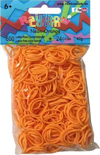Produktbild Rainbow Loom Silikonbänder Neon-Orange Opaque (600 Stk.)