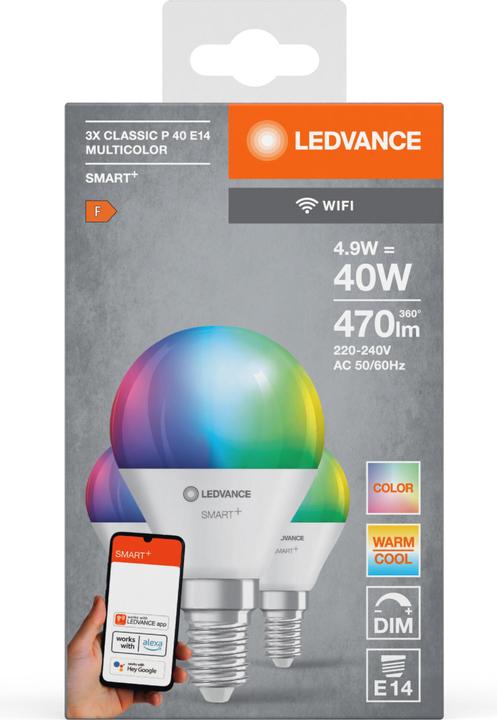 Image du produit Ledvance Mini Bulb (E14, 4.90 W, 470 lm, 3 x, F)