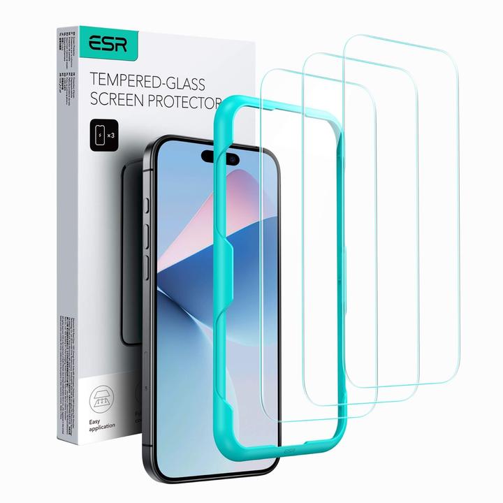 Actual product image ESR Tempered glass display protection (1 Piece, Apple iPhone 16 Pro Max)