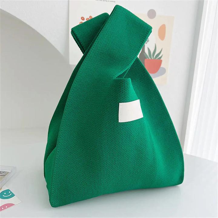 Immagine prodotto Only-Bags.Store Handmade Knitted Handbag Mini Knot Wrist Bag Casual Tote Bag Student