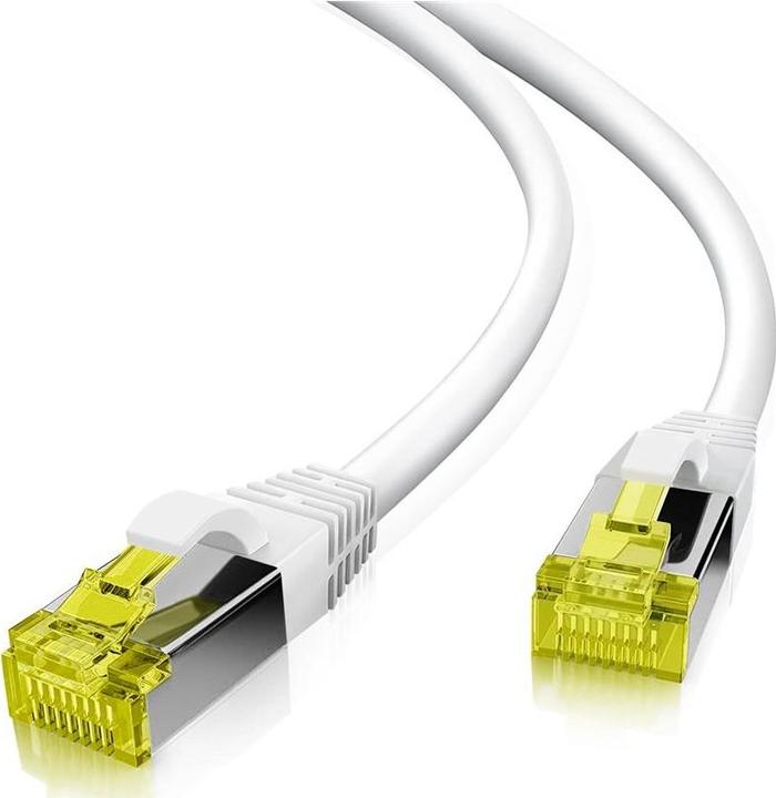 Produktbild Helos GRS zertifiziertes Cat 6a Patchkabel mit Cat 7 Rohkabel TPE weiss 0,50m (S/FTP, CAT7, 0.50 m)