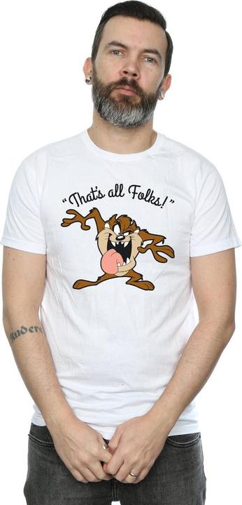 Actual product image Looney Tunes Mens That's All Folks Taz Cotton T-Shirt (M)