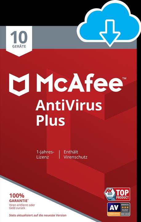 Produktbild McAfee AntiVirus Plus (10 User, 1 Geräte/User, 12 Monate)