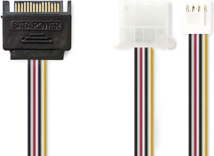 Actual product image Nedis Internal power cable | SATA 15-pin male | FDD female / Molex female | Gold-plated | 0.20 m | ru