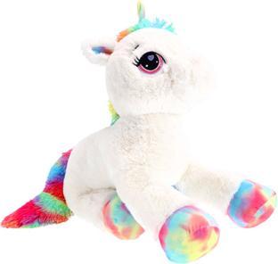 Actual product image Pluchiez Unicorn plush white lying 80 cm