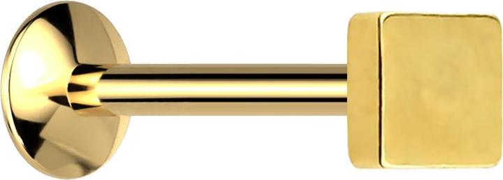 Star Piercing Micro UFO Labret Innengewinde vergoldet mit Viereck (Chirurgenstahl 316L, ohne Messing)