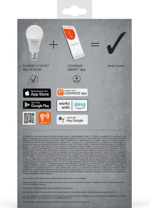 Immagine prodotto Ledvance Smart+ Wifi Classic (E27, 14 W, 1521 lm, 3 x, F)