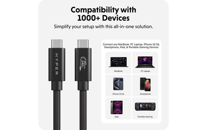 Produktbild Targus HyperDrive USB4 Performance Cable (1.20 m)
