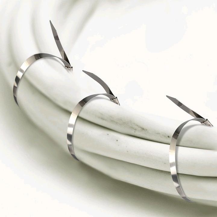 Image du produit V-TAC Colliers de serrage en acier inoxydable 4,6 x 300 mm 100 piècesPack (Serre-câbles métalliques, 300 mm, 100 pcs)