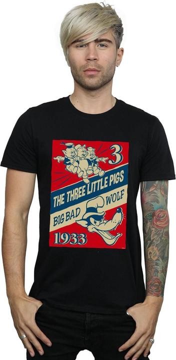 Actual product image Disney Mens Three Little Pigs And The Big Bad Wolf T-Shirt (5XL)