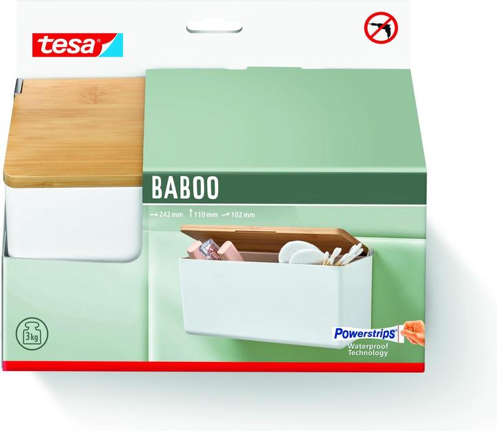 Immagine prodotto tesa Scatola portaoggetti BABOO con coperchio, media con soluzione adesiva senza forare