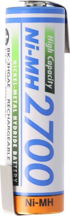 Produktbild Panasonic Akku Mignon AA NiMH, BK-3HGAE mit Lötfahne in Z-Form (1 Stk., AA, 2700 mAh)