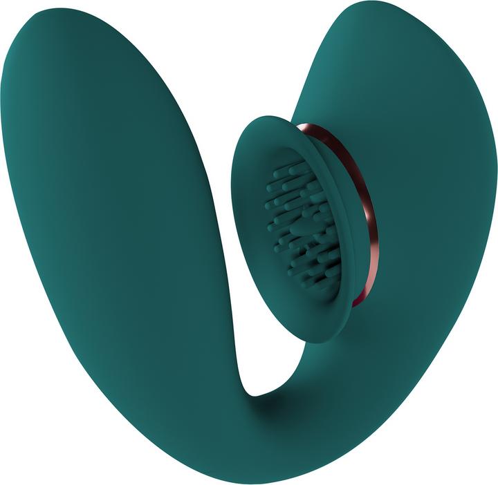 Actual product image Innovation Twitch 3 - Rechargeable Vibrator & Suction - Silicone - 10 Speed - Forest Green