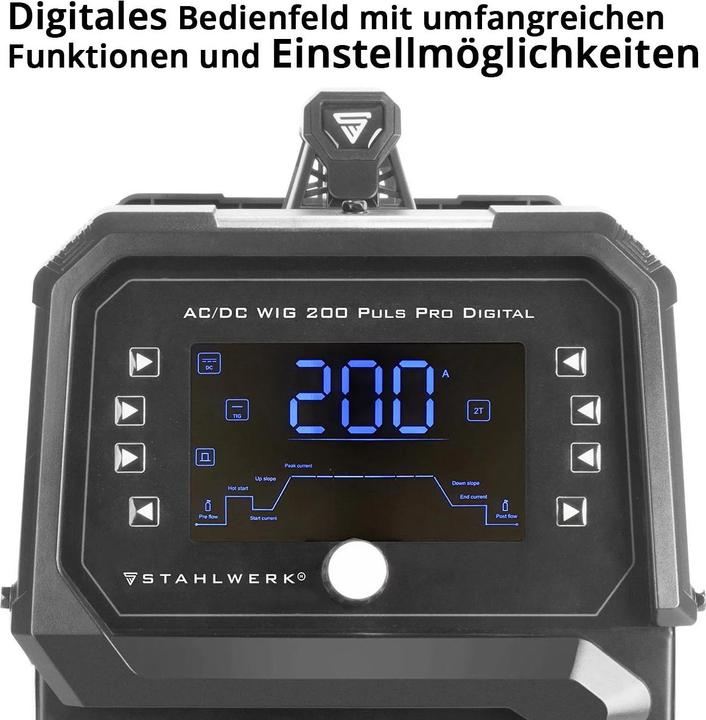 Image du produit Stahlwerk Poste à souder sous protection gazeuse AC/DC TIG 200 Puls Pro Digital Spot 200 A