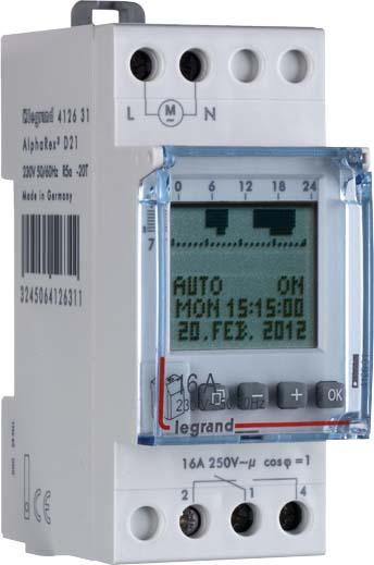Actual product image Legrand LEG 412633 AlphaRex D21 24V AC Weekly time switch, 1K