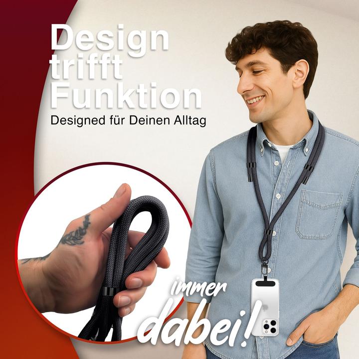 Actual product image Nalia HoldMe Lanyard Handykette - Universal Trageband für Smartphones - Verstellbar, Soft & Elastisch