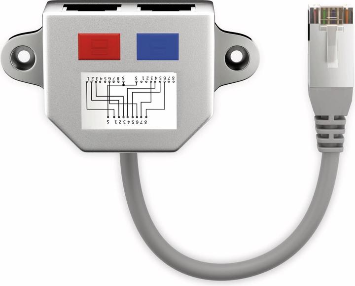 Actual product image Goobay Cable Splitter (Y-Adapter) (F/FTP, CAT5, 0.15 m)