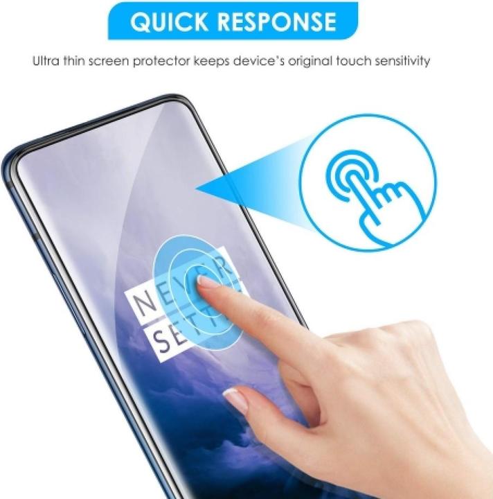 Actual product image Screenguard OnePlus 7 Pro Full Screen Protective Glass Film 2.5D 9H (1 Piece, OnePlus 7 Pro)
