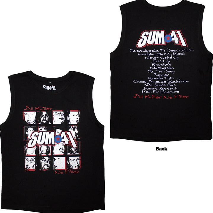 Universal Textiles All Killer No Filler Tracklist Back Print (Black) Tank