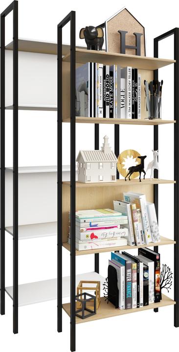 Image du produit VCM Métal Étagère sur pied Livres Flakos 5 compartiments (62 x 24 x 165 cm)