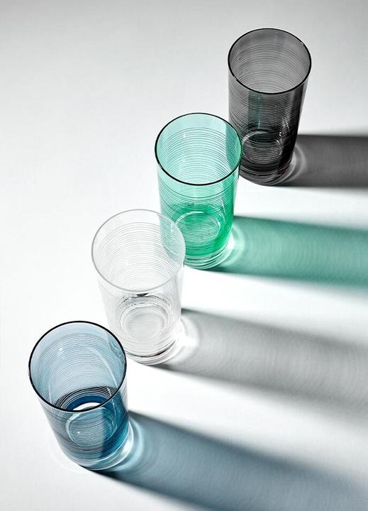 Produktbild Ladelle Longdrinkgläser Linear Etched Charcoal 410 ml (4er-Set) (0.41 l, 4 x)