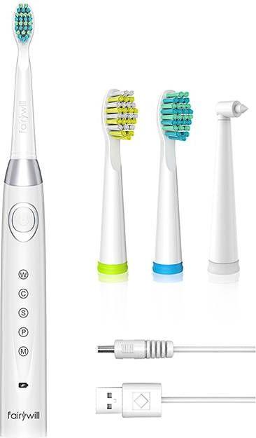 Fairywill Sonic toothbrush with head set 508 (White) (Sonic toothbrush)