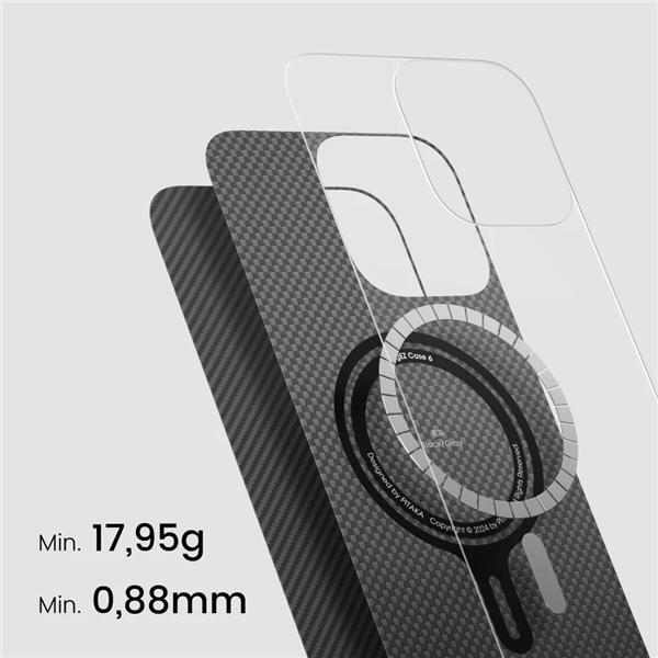 Actual product image Pitaka Magsafe back cover made from real aramid (Apple iPhone 16)