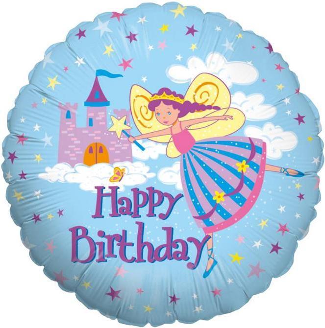 Actual product image Karaloon Foil Balloon Happy Birthday Fairy Princess 46 cm