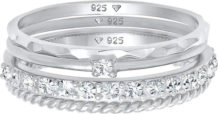 Image du produit Elli Bague en cristal, set de bagues (52, Argent 925)