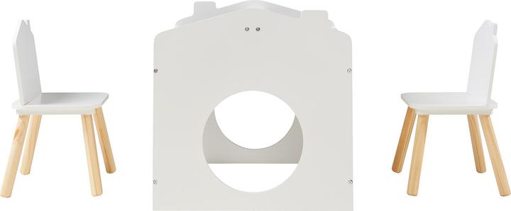 Actual product image En.Casa Zeichentisch für Kinder Romso Kindertischset mit 2 Stühlen Weiss (Child seating group)