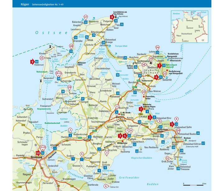 Immagine prodotto Reiseführer Rügen mit Hiddensee und Stralsund (Tedesco, Janet Lindemann, Katja Gartz, 2022)
