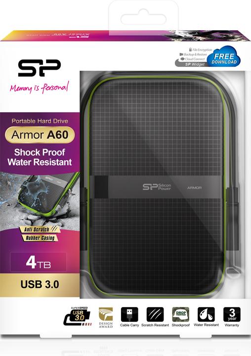 Silicon Power Armor A60 4TB USB 3.0 2.5 SP040TBPHDA60S (4 TB)