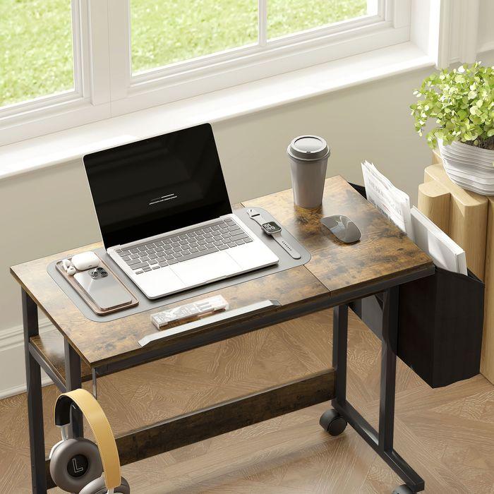 Produktbild Swisshandel24 Höhenverstellbar Schreibtisch, 92 x 40 cm, Computertisch mit Rollen, Plattform