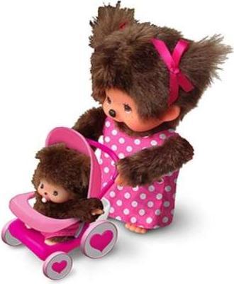 Actual product image Monchhichi knuffelpop Moeder met buggy 20 cm (20 cm)