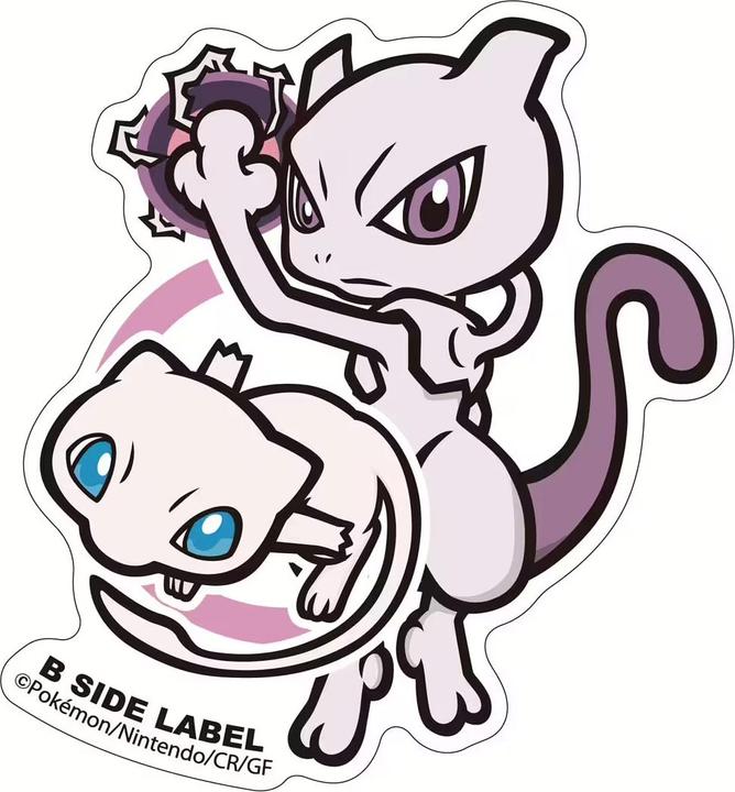 Produktbild Pokémon Mewtwo & Mew Sticker B-Side Label
