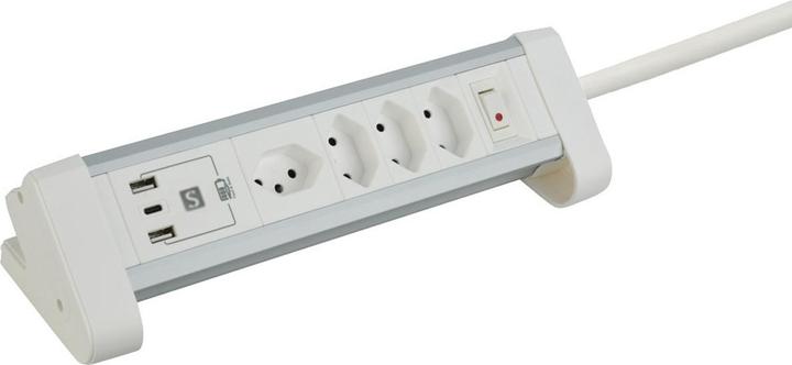 Produktbild Schönenberger Tisch-Steckdosenleiste (4 x, Typ 13, 2 m)