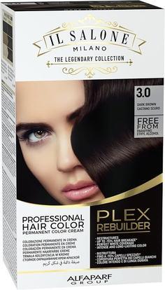 Produktbild Il Salone Milano Plex Rebuilder Permanent Hair Color Cream 3.0 Dark Brown Professional Hair Dye Kit (3.0 Dark Brown)
