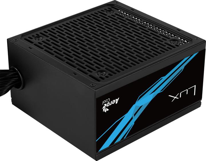 Actual product image AeroCool LUX1000 PC Power Supply 1000W 80 Plus Gold 90% Efficiency Juodas (1000 W)