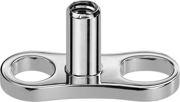 Star Piercing Dermal Anchor Anker zwei grosse Löcher (ohne Messing, Titan G23)