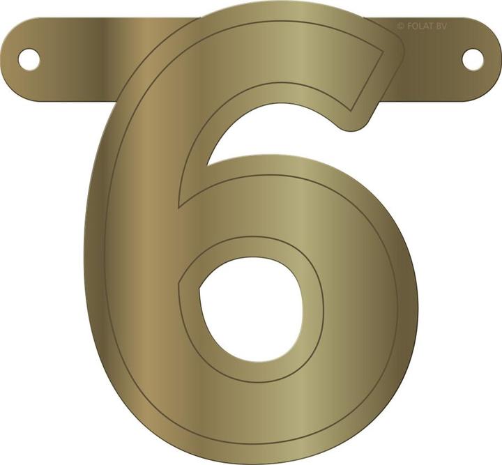 Produktbild Folat Banner mit 6 Buchstaben metallic gold