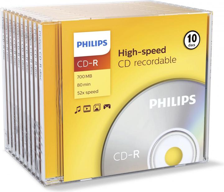 Actual product image Philips 1x10 CD-R 80Min 700MB 52x JC (10 x)