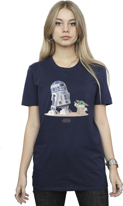 Immagine prodotto Star Wars The Mandalorian R2D2 And Grogu Maglietta Ampia Donna (XL)